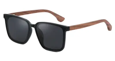 North Beach Cyclone Black Wood Grey Polarised