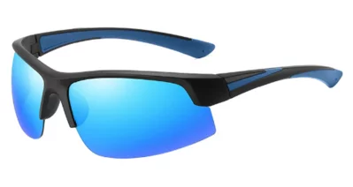 BB Style Monz Satin Black Blue Mirror Polarised