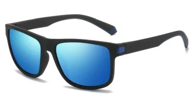 BB Style Trojan Satin Black Blue Mirror Polarised