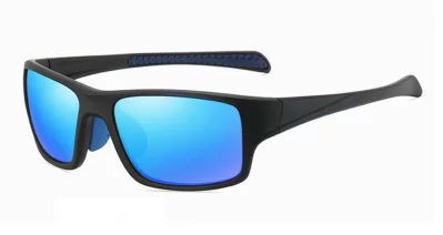 Pacific Sazzle Satin Black Blue Mirror Polarised