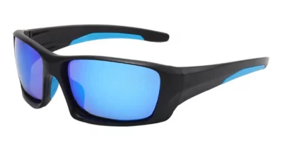 Pacific Forest Satin Black Blue Mirror Polarised