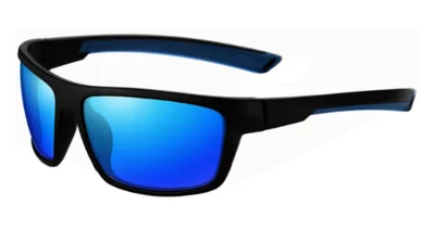 Pacific Fly Satin Black Blue Mirror Polarised