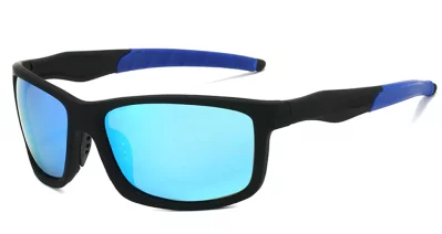 Pacific Turn Satin Black Blue Mirror Polarised