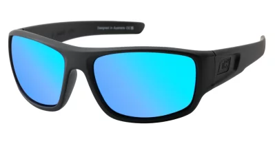 DD Muffler-Satin Black-Grey|Ice Blue Mirror Polarised